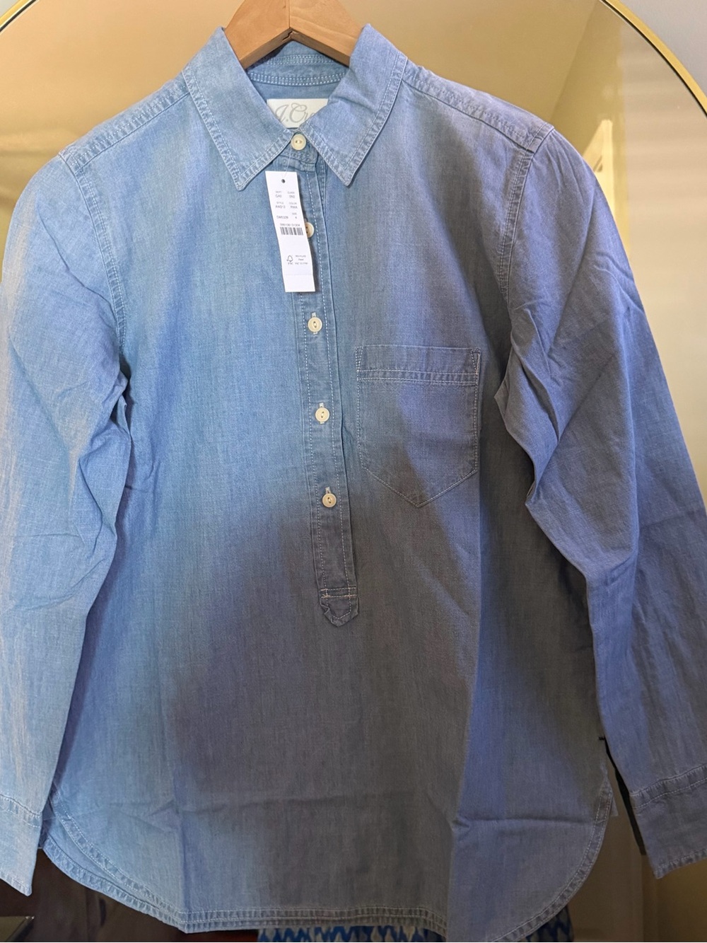 NWT J. Crew Denim Button-Front Shirt
